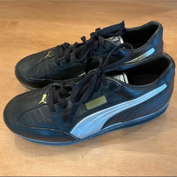 Vintage Puma runners with silver on black - Picture 2 of 5